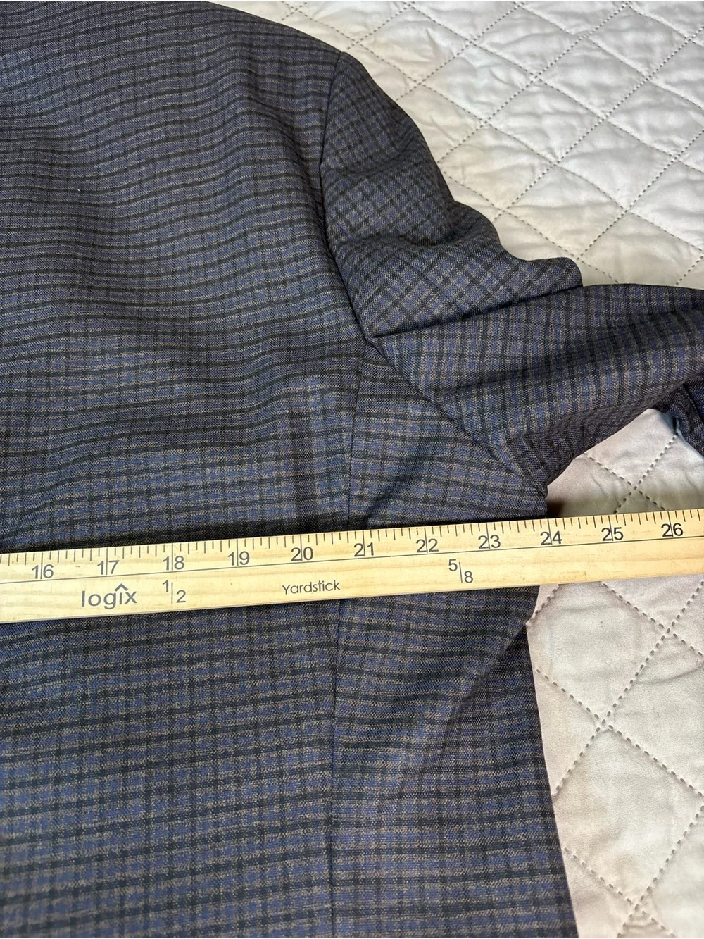 Lauren Ralph Lauren Mens Blazer 46L Brown Blue Plaid Stretch Two Button Sport Co